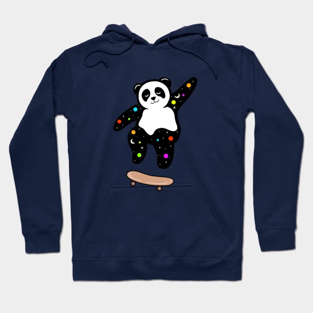 Cute Panda Galaxy Hoodie by Illustrasikuu